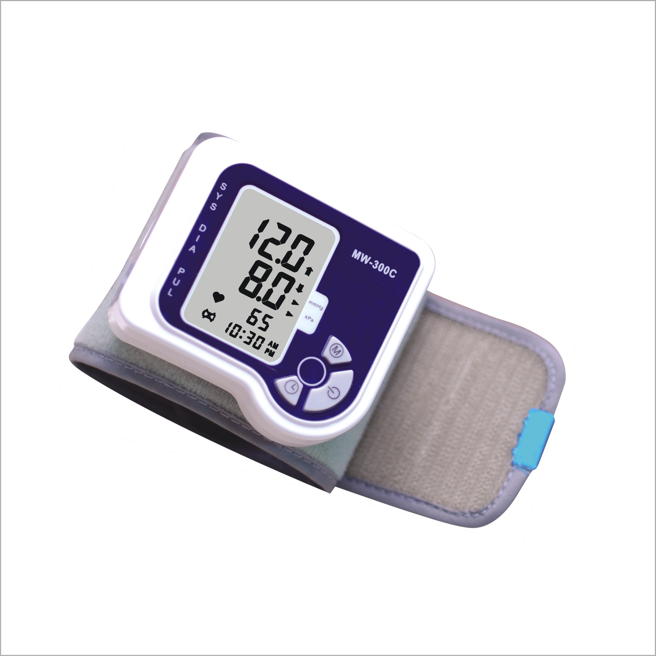 ข้อมือดิจิตอล Sphygmomanometer 60 กลุ่มความทรงจำนาฬิกาแสดงผล