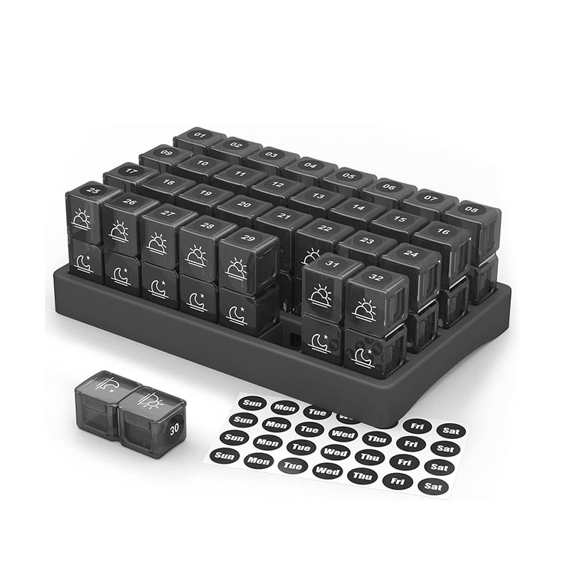 จัดระเบียบแท็บเล็ตรายวันรายวันที่นำกลับมาใช้ใหม่ได้สำหรับการเดินทาง 