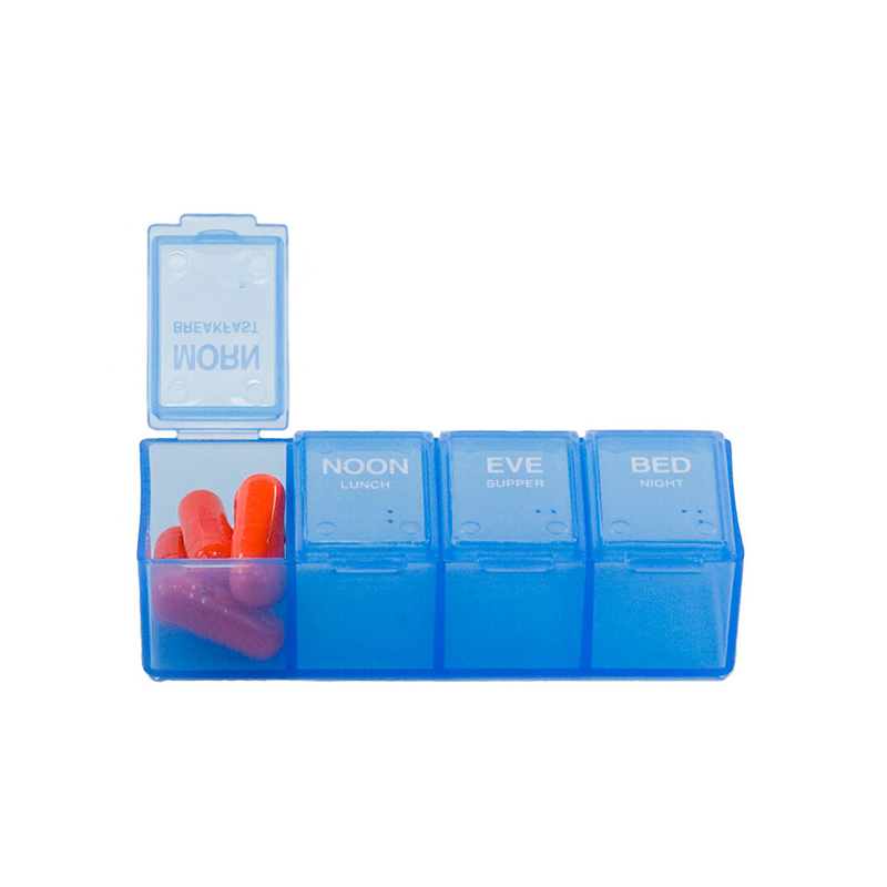 Portable Mini Daily Pill Planner ที่มี 4 ช่อง 