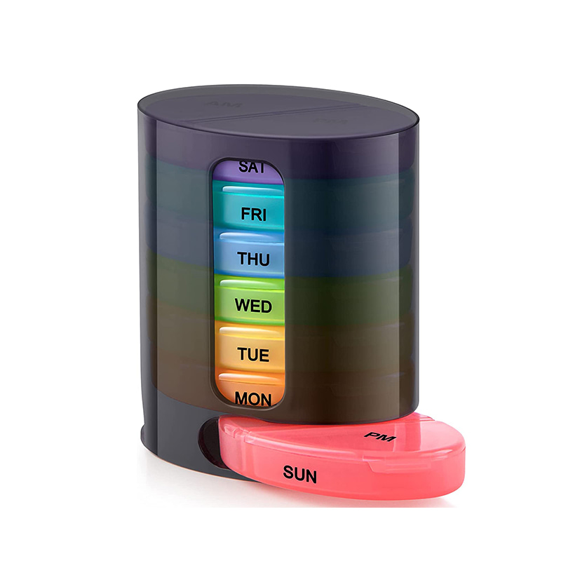 วางซ้อนกันได้ 7 วัน 28 กล่องยาพลาสติก 